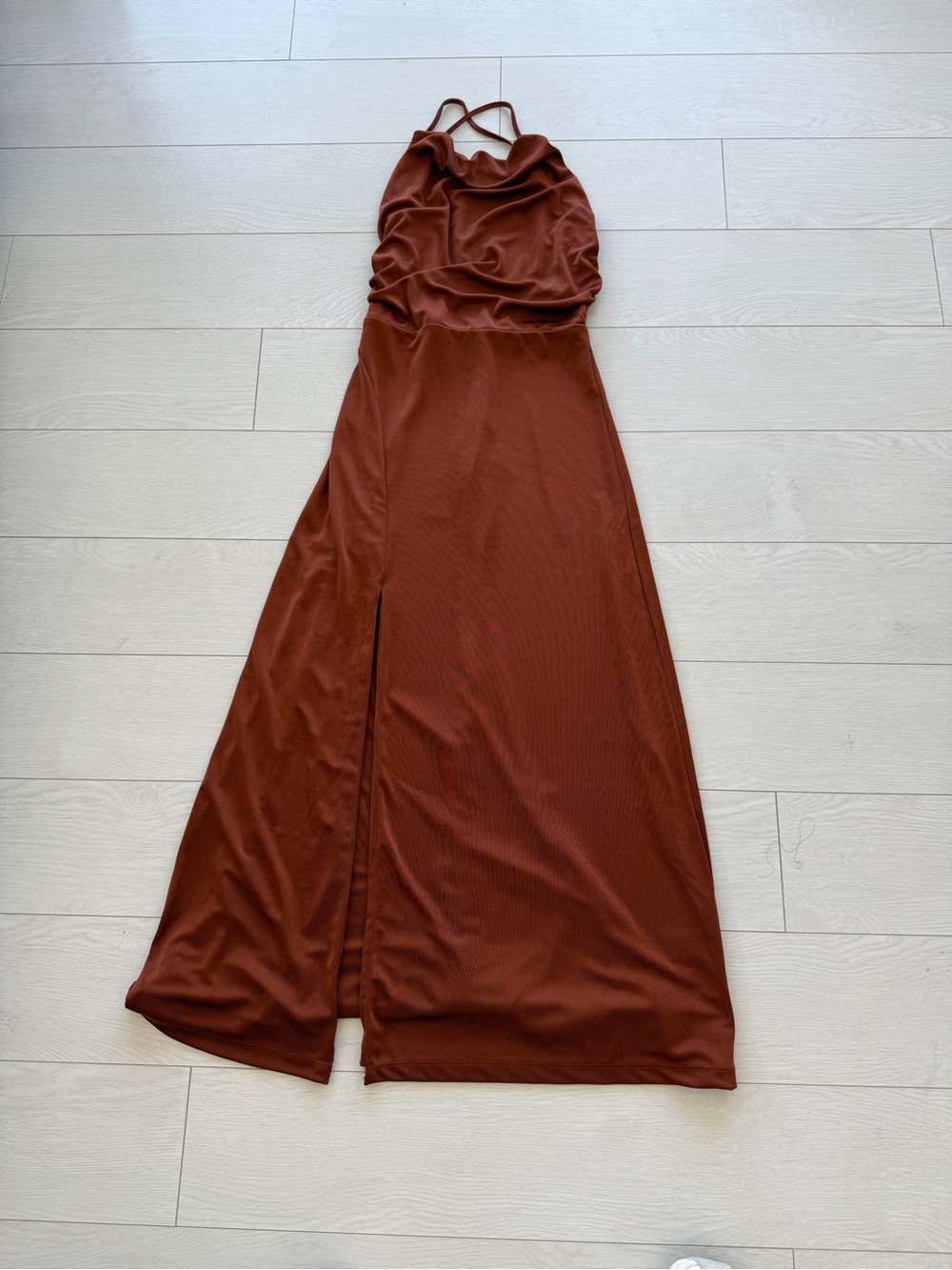 Jason Wu Rust Brown Cowl Neck Maxi Dress